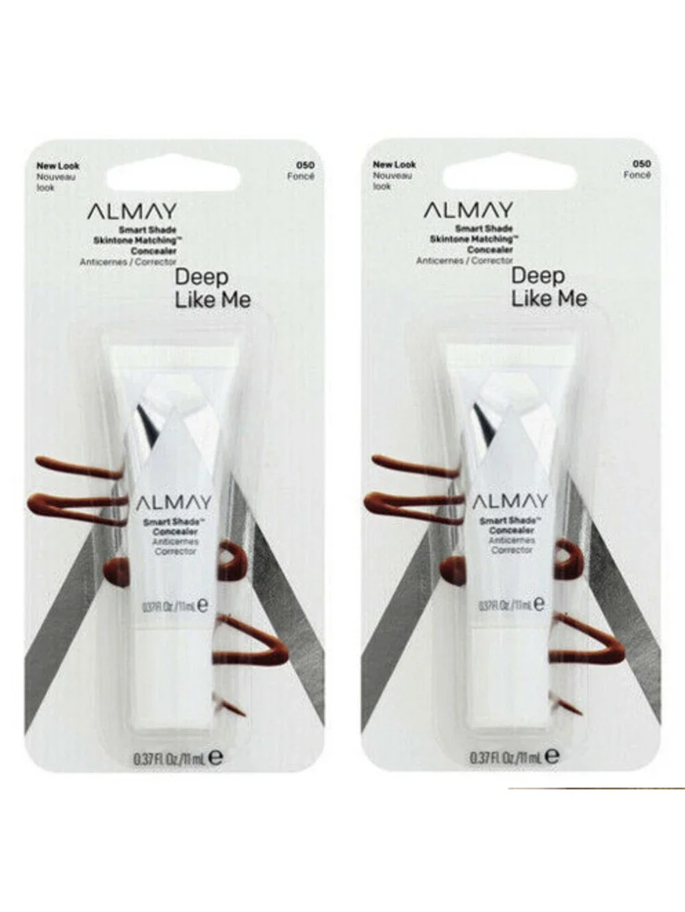 2-Pack NEW Almay Smart Shade Skin Matching Concealer Deep Like Me 050 (Sealed)